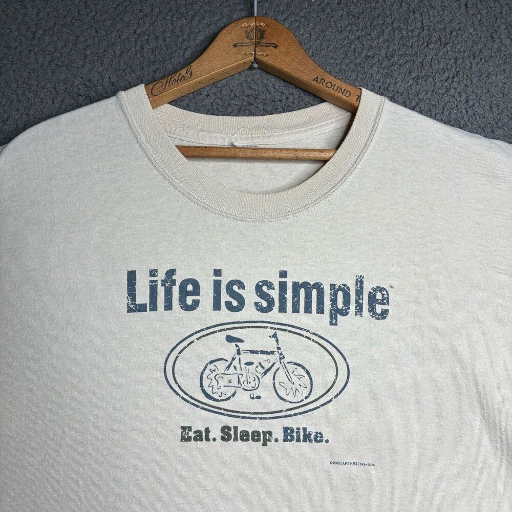 VTG Life is Simple Eat Sleep Bike Mountain Bicycle T-Shirt Mens Size Large